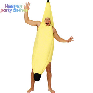 Disfraz de Plátano Deluxe Unisex para Adultos HESPER para Halloween, Carnaval, Cosplay - Divertido Disfraz de Animal con Chaleco, Pantalones y Traje Estampados - Product Image 1