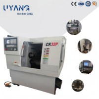 Torno CNC de bancada inclinada CK32P con guías lineales, máquina de torneado automática para piezas de eje, piezas de disco y piezas con ranuras roscadas
