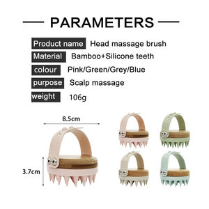 <span class=keywords><strong>Hot</strong></span> Selling umwelt freundliche Bambus SPA Haar dusche <span class=keywords><strong>Massage</strong></span> gerät Kopfhaut reiniger Wiederauf ladbare Shampoo Kopfhaut bürste Benutzer definiertes Logo - Product Image 6