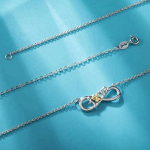 venta al por mayor, perro pata de símbolo de infinito amor diseño personalizado joyería de moda de plata para el amante - Product Image 4