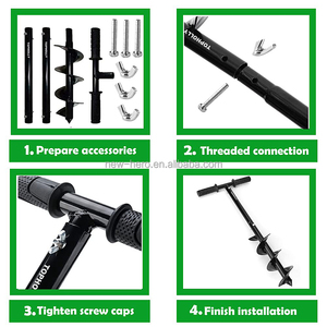 Đường kính khoan 4 "6" 8 "tay bài lỗ Digger khoan loại & t Grip vườn lớn khoan dài xoắn ốc khoan làm vườn hàng rào bài chủ - Product Image 2