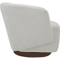 Chaise d'Appoint Pivotante Ivoire Moderne, Fauteuil en Tissu Performance avec Base en Bois pour le Salon, la Chambre ou le Coin Lecture
