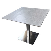 Table à manger carrée en pierre moderne pour restaurants occidentaux, fast-food et snacks, réception de loisirs
