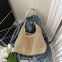 Sac fourre-tout vintage en paille tressée 2026 – Grande capacité, style vacances, sac de plage pour femme, sac à bandoulière tendance été