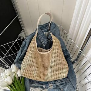 Sac fourre-tout vintage en paille tressée 2026 – Grande capacité, style vacances, sac de plage pour femme, sac à bandoulière tendance été - Product Image 5