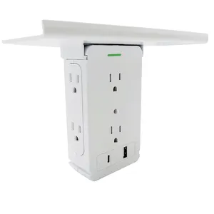 Intelligent 6 Surge Outlets Power Cube Wall Socket Power Strip with 2 USB ports 1 type-C 1 type-A