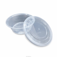 Conteneur alimentaire rond en PP de 1000 ml avec couvercle pour plats à emporter, bac de stockage jetable pour traiteur, compatible micro-ondes, anti-fuite, qualité alimentaire, sans BPA