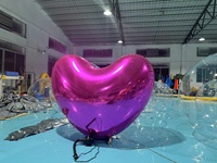 Glanzende Reus Hartvormige Spiegelbal Drijvende Valentijn Decoratie Opblaasbare Reclameballon Voor Feesten