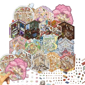 Bộ Sưu Tập Mới <span class=keywords><strong>3D</strong></span> Stereo Cabin Miễn Phí Cắt Trong Suốt Pet DIY Trang Trí Phong Cảnh Dán Cho Nhà Tương Tác Phim Hoạt Hình - Product Image 1