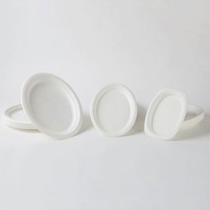 Assiettes jetables compostables en pulpe de canne à sucre, vaisselle biodégradable, assiettes en bagasse - Product Image 1
