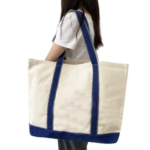 Trung Quốc nhà máy bán buôn nữ tái chế bông vải Chất liệu túi xách tay tùy chỉnh vuông mua sắm Tote Túi