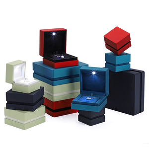 Luxury Fancy Teal Color Blue Jewellery <b>Box</b> Led Light Ring Gift Packaging <b>Box</b> Set Paint Lacquered <b>Jewelry</b> <b>Box</b> - Product Image 6