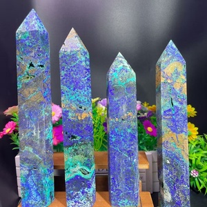 Piedras Preciosas Naturales al por Mayor: Torre Grande de Azurita, Malaquita y <span class=keywords><strong>Crisocola</strong></span>, Varita de Cristal para Decoración del Hogar - Product Image 2