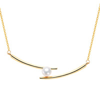 Collier de perles d'eau douce HECATE, chaîne en laiton plaqué or 18 carats, perles baroques blanches, bijoux pour cadeau de fête