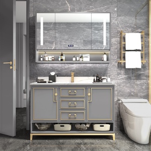 ตู้เก็บของอัจฉริยะสไตล์เรโทรฝรั่งเศส ทำจากไม้เนื้อแข็ง พร้อมฟังก์ชั่นโต๊ะเครื่องแป้งและอ่างล้างหน้าในตัว - Product Image 2