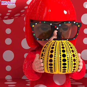 Sculpture d'art de citrouille à pois <span class=keywords><strong>Yayoi</strong></span> Kusama, leader des tendances, figurine décorative, poupée artisanale, cadeaux faits à la main, artisanat en résine - Product Image 3