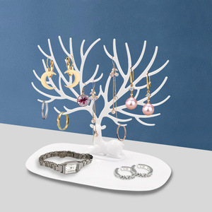Creative Antler Jewelry Rack Desktop Earring Bracelet Organizer Key Holder Card Display Rack White C1HEG - Product Image 4