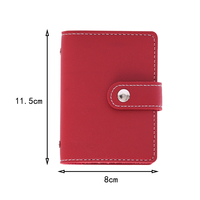 Dompet Kartu Bisnis Kulit PU Grosir Logo Kustom Cetak Sablon Penutup Ritsleting 26 Slot Kartu Penjepit Kartu