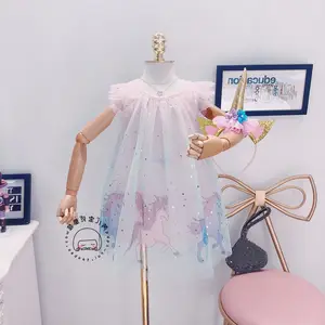 מוצרי ביקוש גבוה שיער בנד בגימור נסיכת טוטו חצאית ילדה ילדי קיץ קריקטורה שמלות