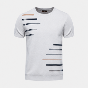 Custom Geometric Print T Shirt Men Modern Fashion Graphic <b>Tee</b> Premium Casual Wear Private Label OEM ODM Clothing Manufacturer - Product Image 4