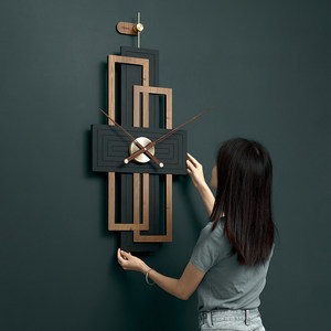 Wozoom <b>Wall</b> <b>Clock</b> Rectangular <b>Silent</b> Quartz Battery Powered Living Room Decorative <b>Clock</b> - Product Image 2