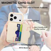 Étui de téléphone en cuir microfibre de luxe personnalisé pour iPhone 16 avec porte-cartes, fermeture magnétique, protection antichoc 360°, estampage à chaud