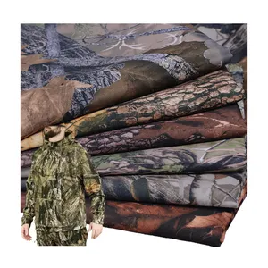 Polyester gabardine medium weight real tree camo digital printed hunting uniform fabric