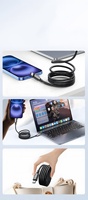 Câble USB Type-C magnétique 240W avec lumière LED, gaine en nylon et PVC, charge rapide PD pour téléphone/tablette/ordinateur portable - Connecteurs rotatifs