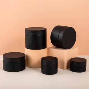 Vente en gros de pot de crème de soin en plastique noir mat de 120ml 150ml avec couvercle pour gommage corporel - Product Image 4