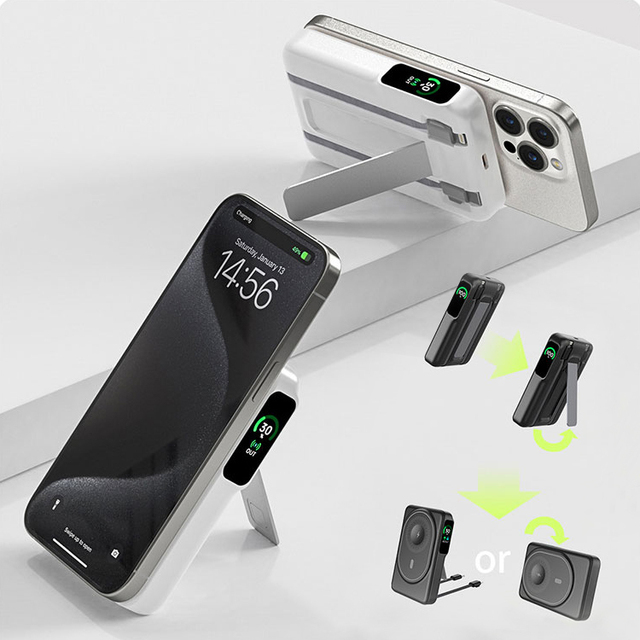 2026 New Arrival Power Bank 10000mah Magnetic Wireless Charging Power Bank Semi Solid State Battery Charging for Watch