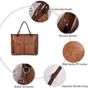 Sac à main vintage personnalisé, écologique, pour femmes, grand sac à main en cuir italien véritable, sac bandoulière pour affaires - Product Image 3