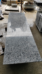 <strong>Factory</strong> Supplier Popular China Sea Wave Spray White Grey G4118 <strong>Granite</strong> Bullnose Stairs Tread and Countertop <strong>Slab</strong> Cheap Prices - Product Image 4