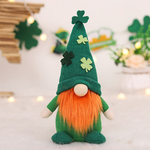 San Patrick's Day Gnome peluche elfo decorazioni cappello verde bambola senza volto Clover fortunato appesa ornamento di san patrizio - Product Image 2