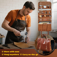 Kit d'outils de travail du cuir avec 52 moules d'estampage, outil de perforation multi-taille, tapis de gravure/coupe et accessoires de rivet