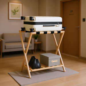 Porte-bagages en bambou 26,8x15x22,8 pouces, design minimaliste durable, mobilier d'hôtel - Product Image 2