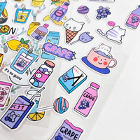 Sin MOQ A4 A5 A6 PVC impermeable hojas de pegatinas personalizadas pegatina decorativa de dibujos animados lindo beso corte pegatina
