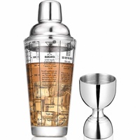 Juego de Jigger de Acero Inoxidable de Doble Extremo con Vaso Medidor de Recetas y Taza Medidora de Onzas para Coctelería, Bar en Casa