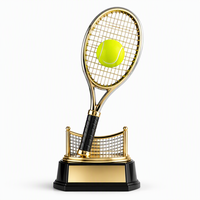 Trophée de tennis, trophée sportif personnalisé en métal, récompense de tournoi