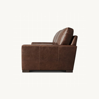 MAXWELL Ensemble canapé Chesterfield avec logo personnalisé RH OEM Canapé d'angle en cuir Lit avec pouf pour appartement Salon Hôtel