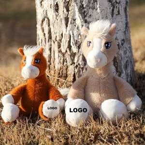 Logo personnalisé peluche cheval mascotte oreiller de sommeil pour enfants <span class=keywords><strong>poupée</strong></span> animal en peluche cadeau souvenir - Product Image 1