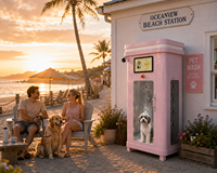 Machine de lavage pour animaux de compagnie de luxe, écologique, rechargeable, de style distributeur automatique pour salle de bain, avec paiement numérique intelligent par monnayeur et rinçage automatique