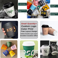 Gobelets en papier jetables à double paroi avec logo personnalisable, adaptés aux boissons chaudes, biodégradables en PE