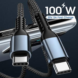 Câble de transfert de données 100W USB C vers USB C câble de chargement 5A tressé de Type C pour téléphone Galaxy <span class=keywords><strong>Kindle</strong></span> - Product Image 2