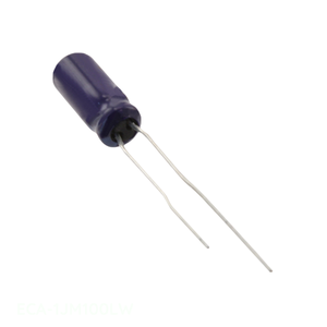 ตัวเก็บประจุแบบ10 uF 20% 63V ตัวเก็บประจุแบบมีรูผ่านรูสำหรับ ECA-1JM100LW 10 uF - Product Image 1