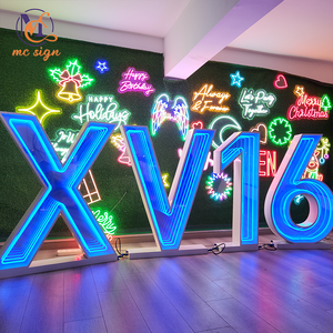 RGB LED อินฟินิตี้กระจกตัวอักษรและตัวเลข3D โลหะสีขาวสว่างขึ้นสำหรับการตกแต่งงานเลี้ยงวันเกิดงานแต่งงาน - Product Image 2