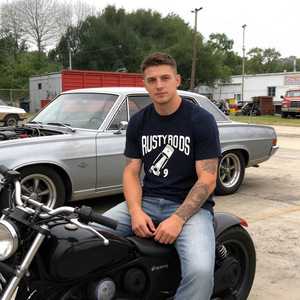 T-shirt d'été pour homme en coton doux imprimé, motif lettres vintage sur le thème <span class=keywords><strong>de</strong></span> la culture automobile et des pistons mécaniques modifiés, à manches courtes - Product Image 5