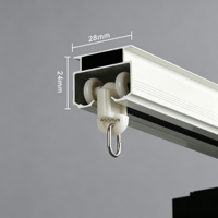 Rail de rideau carré en aluminium robuste pour rideaux standard et à plis ondulés, fixation murale ou au plafond, revêtement poudré, vente en gros