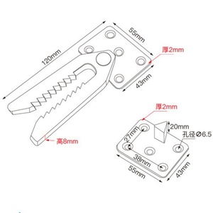 Conector de Muebles Encajables, Bisagra Metálica en Forma de Boca de Cocodrilo, Conector para Sofás, Conector para Secciones de Cama - Product Image 2