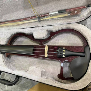 Set <span class=keywords><strong>Violino</strong></span> Elettrico 4/4 di Alta Qualità Fatto a Mano <span class=keywords><strong>per</strong></span> Studenti <span class=keywords><strong>Principianti</strong></span> Silenzioso in Ebano con Occhio Parigino - Product Image 1