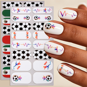 <span class=keywords><strong>En</strong></span> Stock, Adhesivos para <span class=keywords><strong>Uñas</strong></span> con Diseño de la Bandera Nacional de la Copa Mundial de Fútbol, sin Lámpara UV, Resistentes al Agua - Product Image 3